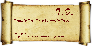 Tamás Dezideráta névjegykártya