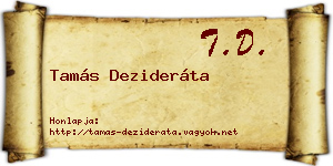 Tamás Dezideráta névjegykártya
