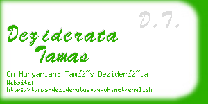 deziderata tamas business card